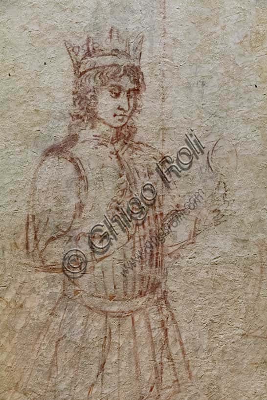 Adorazione dei Magi: sinopia di Benozzo Gozzoli, dettaglio di un re