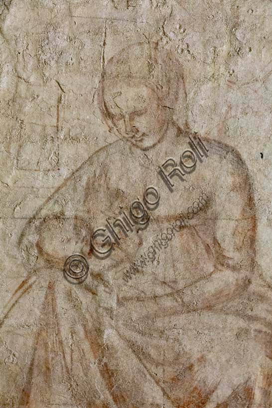 Sinopia Benozzo Gozzoli: Donna con neonato, Esaù e Giacobbe