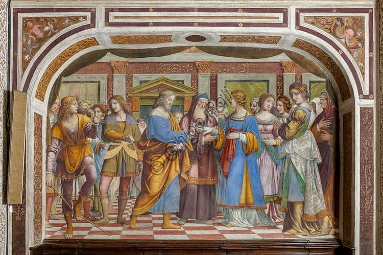Sposalizio della Vergine di Bernardino Luini, affresco a Saronno