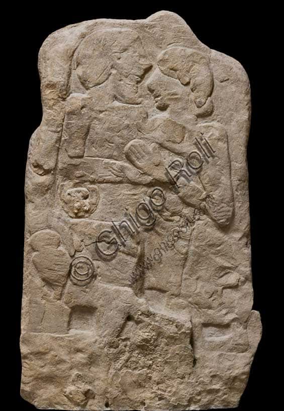 Etruscan Funerary Stele: Sculpture of a Married Couple in Bologna