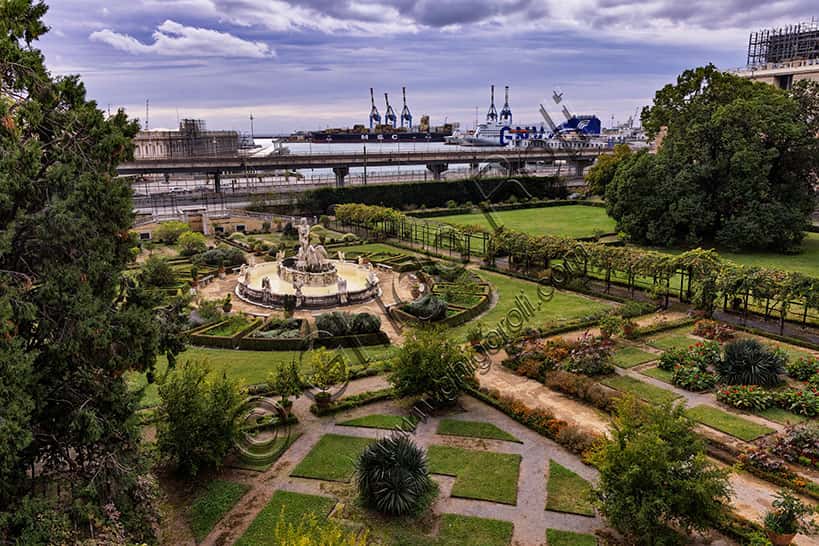 Villa del Principe, Genoa: View of the Garden with the Fountain of Neptune