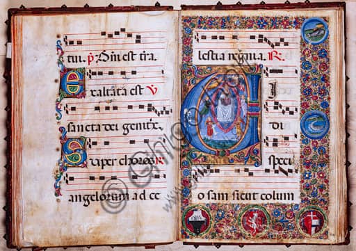 Illumination Assumption of the Virgin, Piccolomini Library choir book, Siena Cathedral art