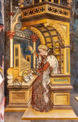 Detail of the allegory of Music, fresco by Gentile da Fabriano, Trinci Palace Foligno