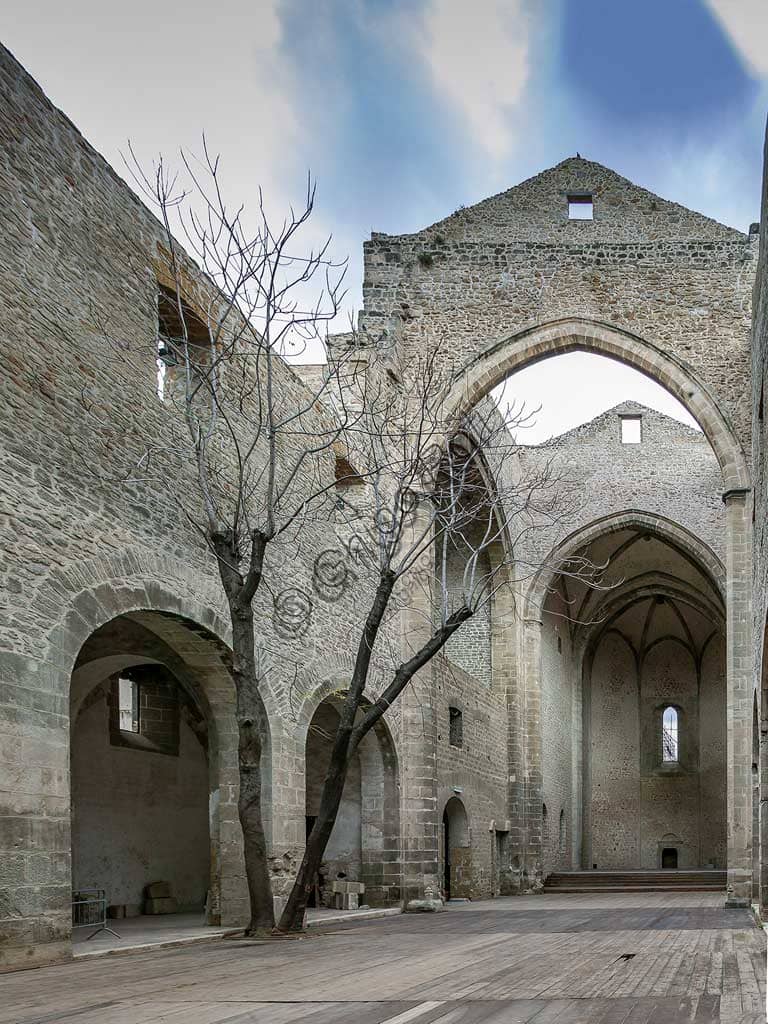 Internal architectural view of the Church of St. Maria dello Spasimo, Palermo, Sicily