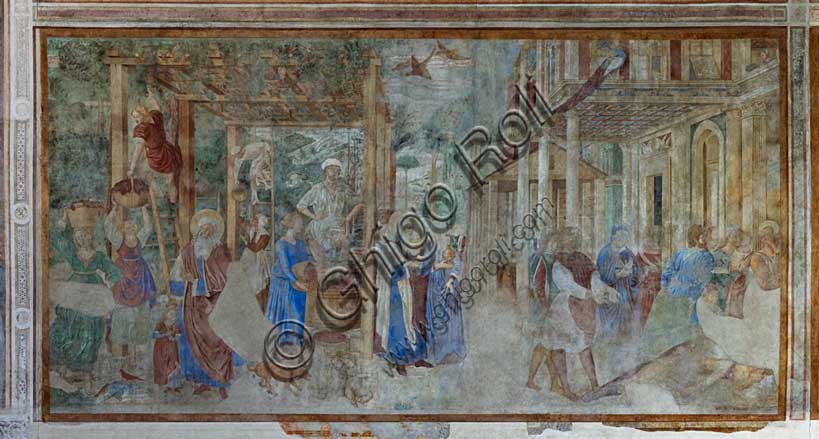 Frescoes 'The Grape Harvest and Drunkenness of Noah' by Benozzo Gozzoli, Pisa Monumental Cemetery