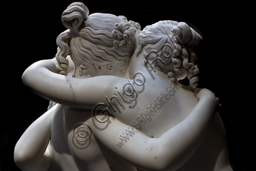 Antonio Canova's marble sculpture The Three Graces, detail of the three goddesses' embrace