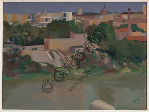 Roman Landscape painting by Roberto Melli Italian modern art 1943