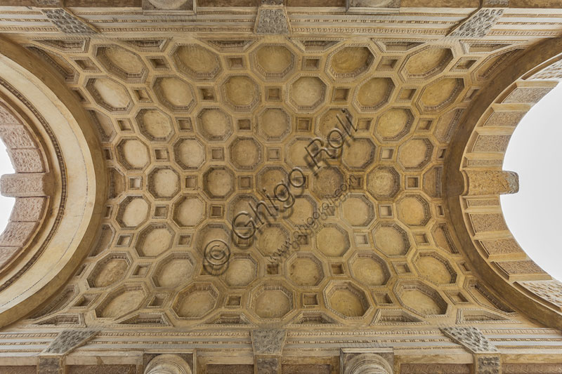 Frescoed vault of the entrance atrium at Palazzo Te in Mantua, Gonzaga residence