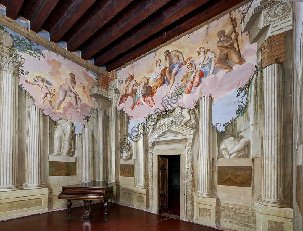 Sala dell'Olimpo di Zelotti: Affresco di Giove e Divinità a Villa Godi