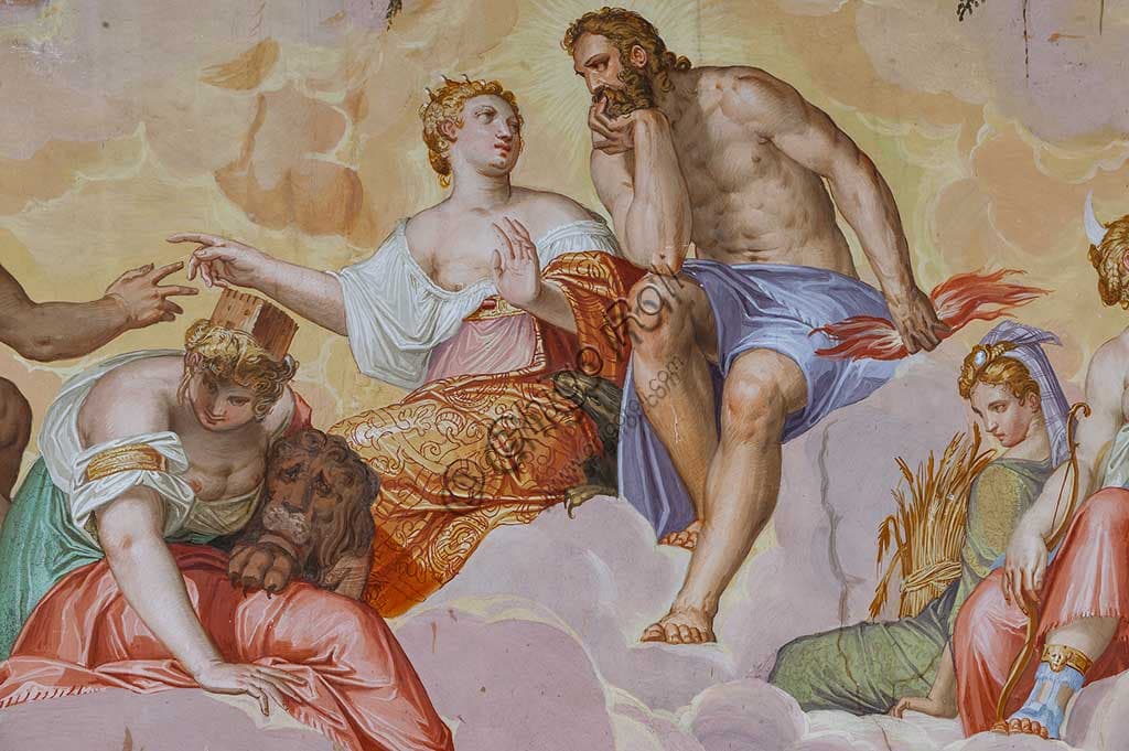 Fresco of Jupiter and Juno in the Room of Olympus at Villa Godi Malinverni