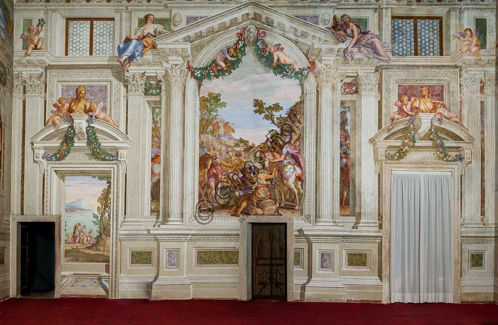 Affresco di Alessandro Magno e Dario a Villa Godi Malinverni