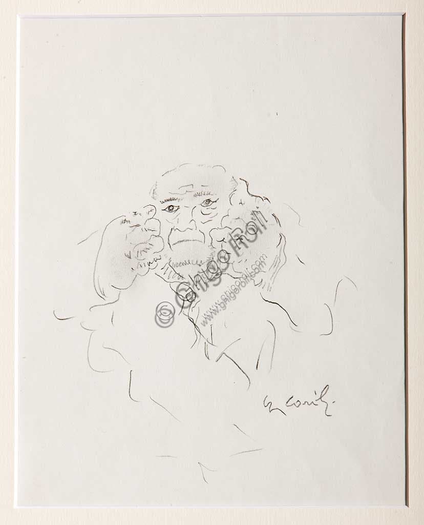 Pencil Drawing 'Man' by Gino Covili in the Assicoop Unipol Collection