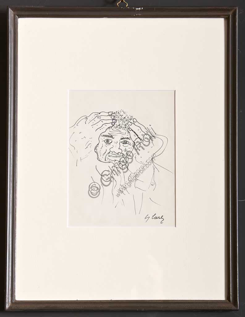 Pencil Drawing "Hands in the Hair" by Gino Covili | Assicoop Unipol Collection