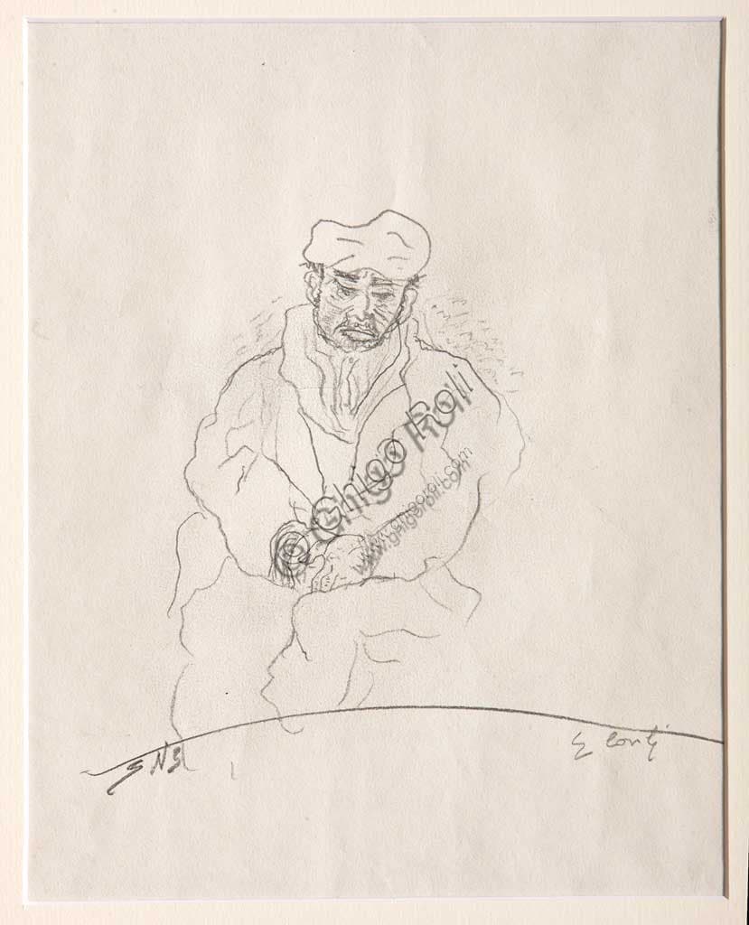 Disegno 'Figura maschile' di Gino Covili - Collezione Assicoop Unipol