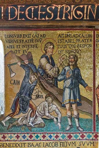 Mosaico Caino e Abele nella Cappella Palatina di Palermo