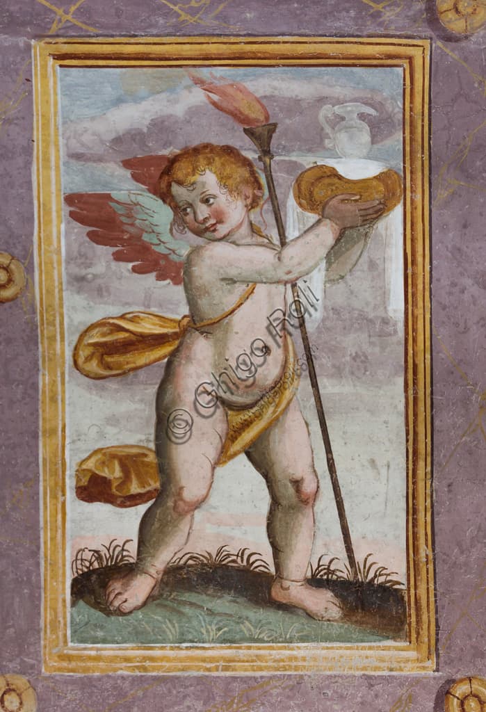 Affreschi del Cinquecento a Castelvecchio: Dettaglio del Putto