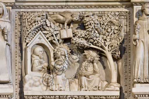 Tomb of Saint Augustine: The Baselief of the Dialogue with Simplicianus