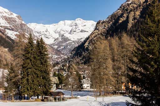 View of Monte Rosa from Gressoney St. Jean in the Lys Valley