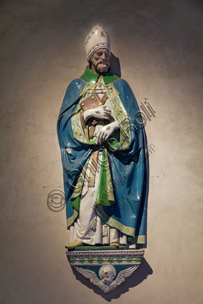St. Blaise Bishop: A Renaissance Terracotta Sculpture by Della Robbia