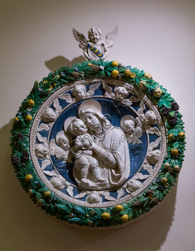 The Virgin and Infant Jesus with the Manenti Emblem by Andrea della Robbia