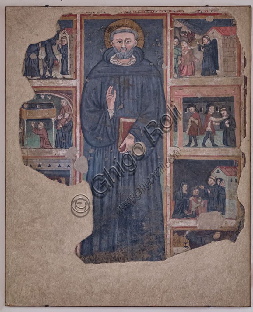 14th Century Fresco of St Nicholas of Tolentino, Detached Mural