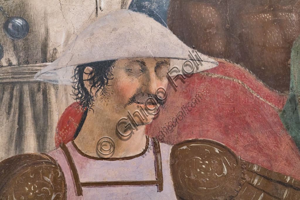 Volto di soldato nella Battaglia di Eraclio e Cosroè - Affresco di Piero della Francesca