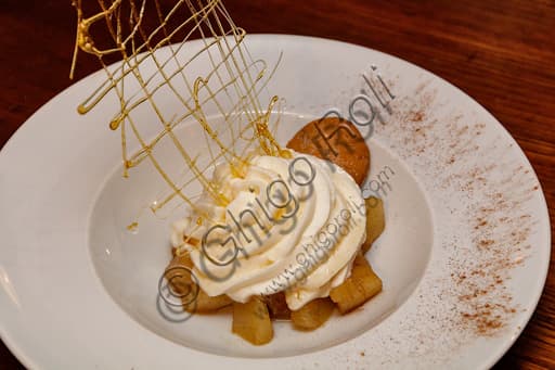 Pear and Ricotta "Scomposta" Dessert at Gallo Nero Restaurant in Siena