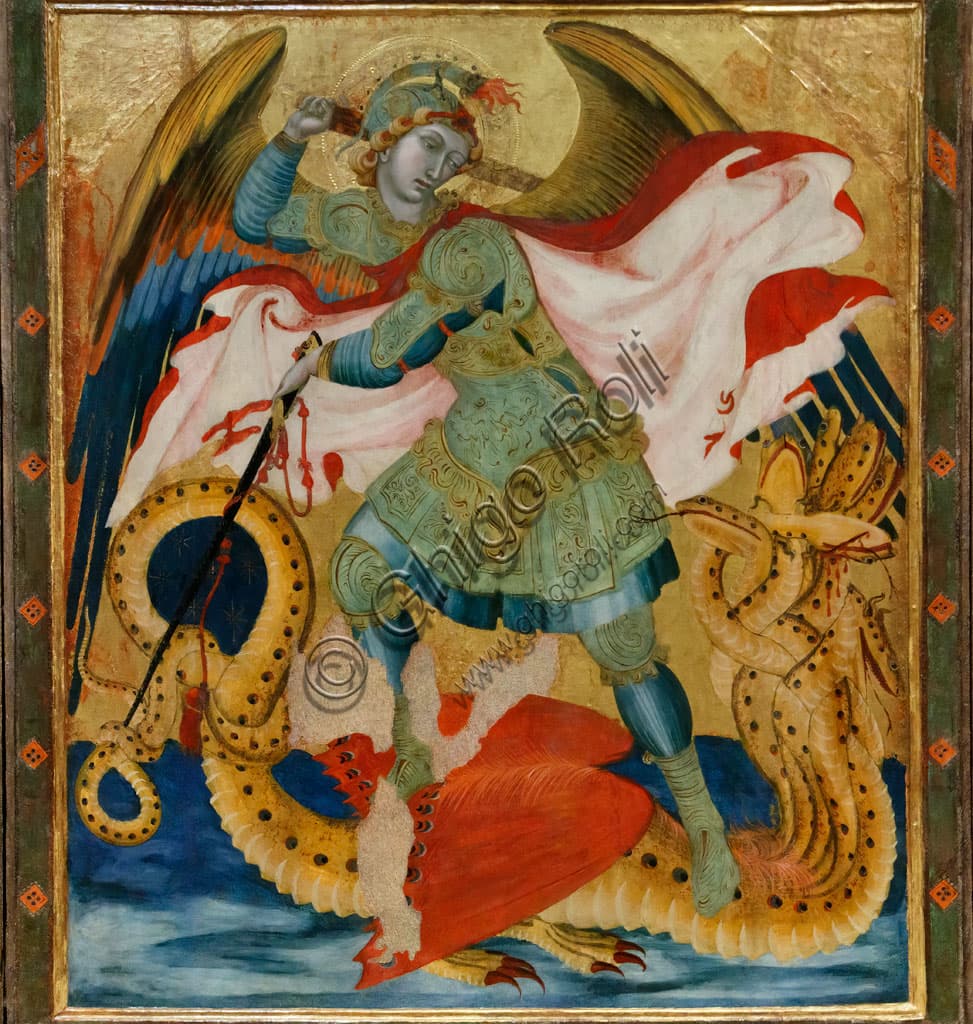 Ambrogio Lorenzetti's Saint Michael Archangel Panel Painting in Asciano