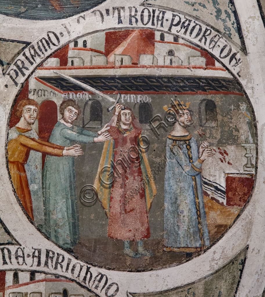 The Death of Priam by Pyrrhus in The Wheel of Barlaam Fresco Cycle