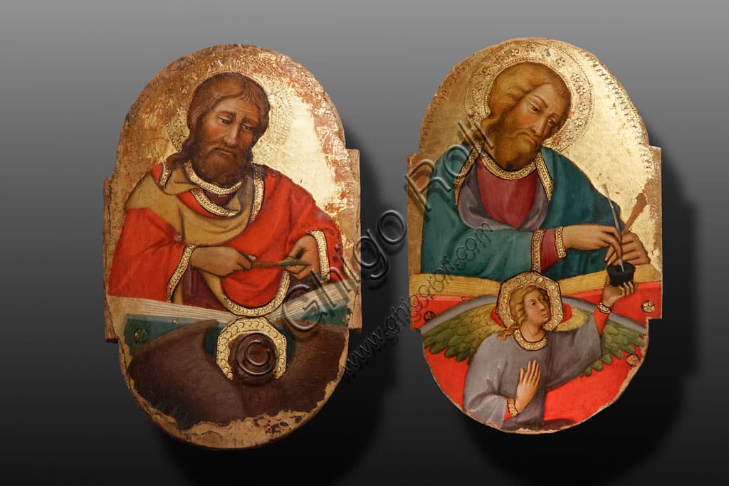 S. Marco e S. Matteo: dipinto ovale di Paolo di Giovanni Fei ad Asciano