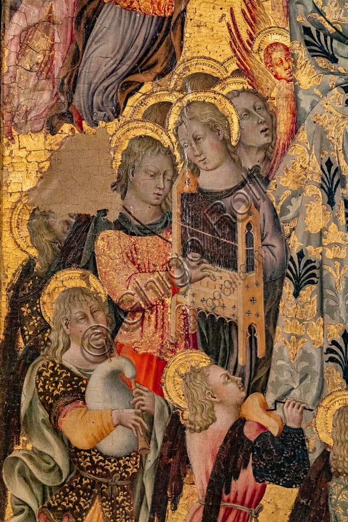 Assumption of the Virgin by Giovanni di Paolo: Angels Playing Music
