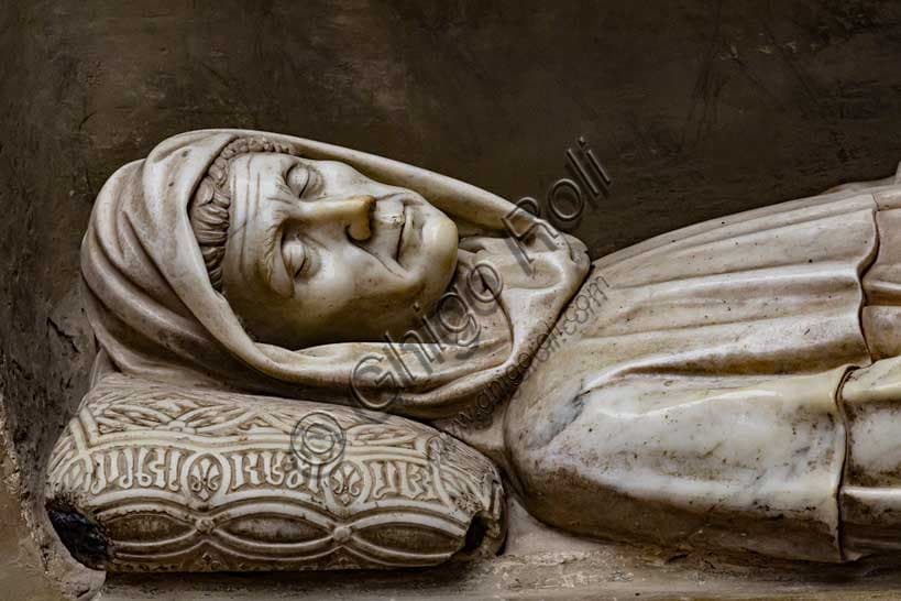 Detail of the Aragazzi Monument by Michelozzo: Renaissance Marble Sculpture