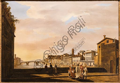 "View from Ponte Vecchio" by Giuseppe Gherardi (1825)