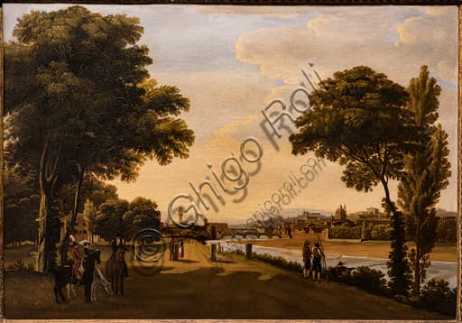 View of the Arno in Florence, Giuseppe Gherardi (1825)