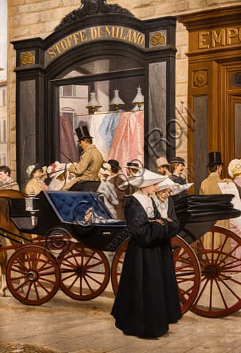 Antonio Puccinelli: "L'Epoca" - Analisi del particolare con suora e carrozza
