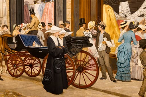 Suora che legge 'L'Epoca': dipinto di Antonio Puccinelli (1875-80)
