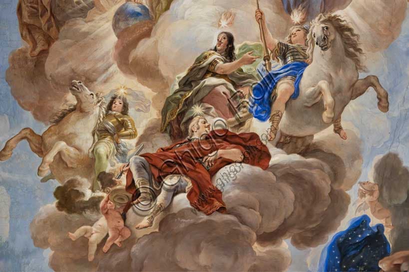 Giove e l'Apoteosi dei Medici di Luca Giordano nella Galleria degli Specchi