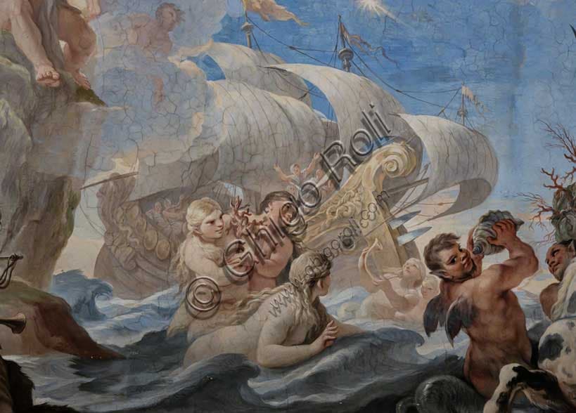 Fresco of Neptune and Amphitrite by Luca Giordano in Florence