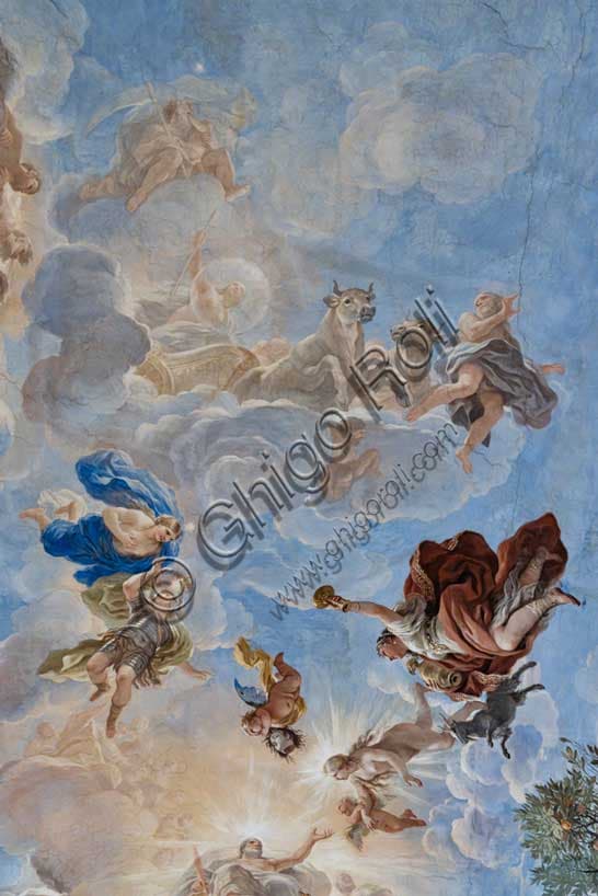 The Chariot of the Moon by Luca Giordano: the vault fresco at Medici Riccardi Palace