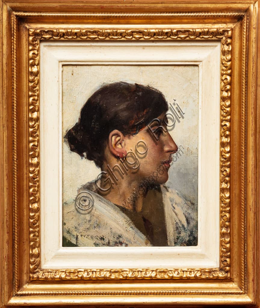 Arnaldo Ferraguti 'Commoner Woman': Oil Painting on Panel Analysis