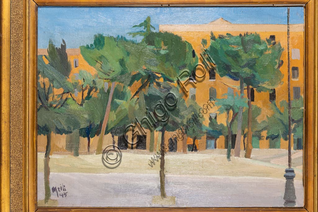 Testaccio 1945 di Roberto Melli: Paesaggio Urbano di Roma