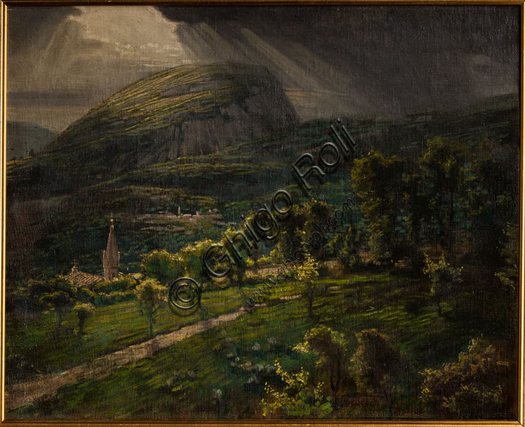Pietra di Bismantova: dipinto di Gaetano Bellei (1857-1922)