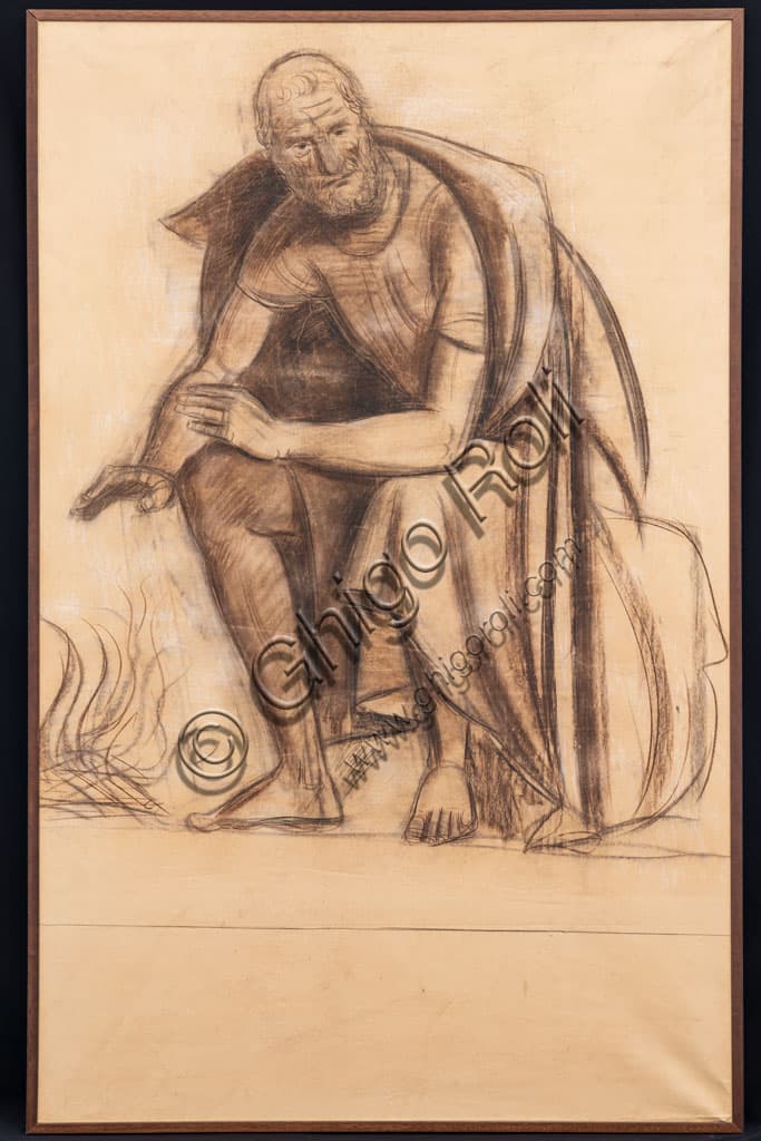 Achille Funi: Il Mese di Febbraio - Disegno Preparatorio 1935