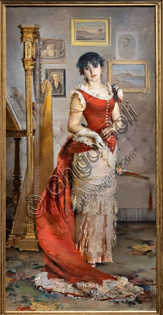 The Harpist by Gaetano Esposito: Analysis of the 1884 Painting