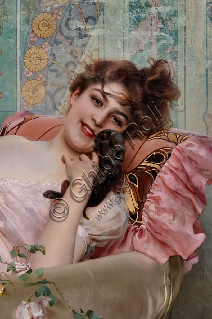 Signora con Cagnolino: Analisi del Ritratto di Vittorio Matteo Corcos
