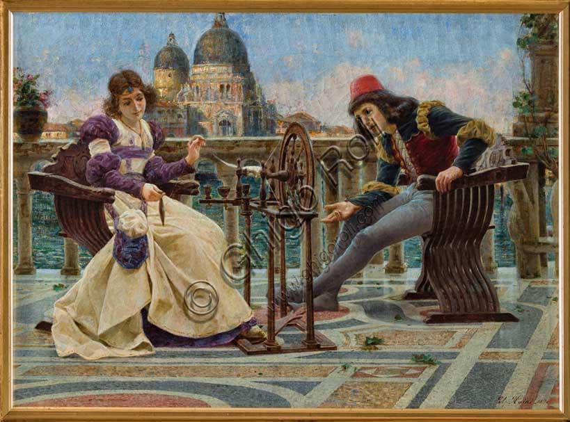 Corteggiamento a Venezia: Dipinto di Umberto Ruini