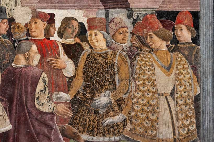 Affresco di Aprile a Palazzo Schifanoia: Borso d'Este e il Buffone Scoccola