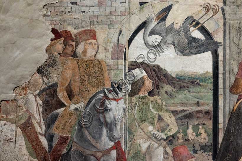 Francesco del Cossa: Knights and Stork in the April Fresco of Schifanoia