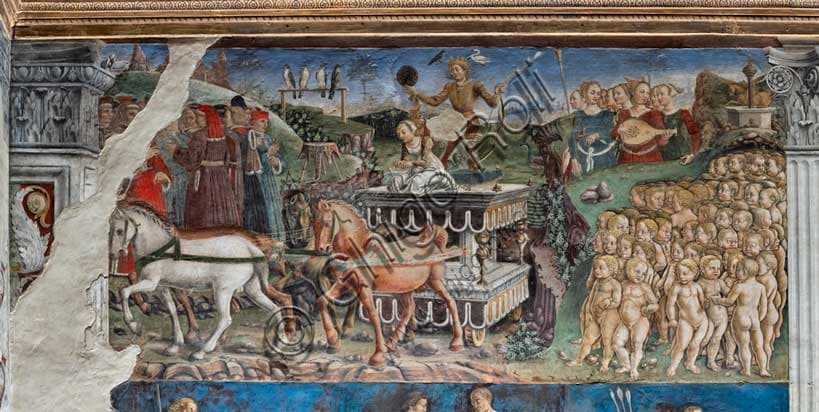 Triumph of Apollo by Francesco del Cossa: The Gemini Fresco
