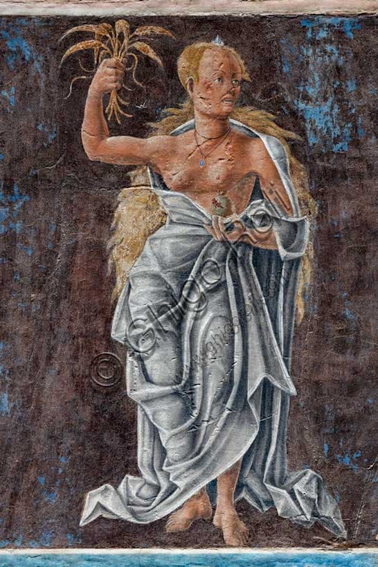 Particolare di Proserpina nell'affresco della Vergine a Palazzo Schifanoia